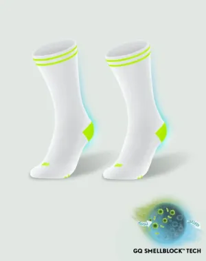 แพ็ก 2 คู่ SMELLBLOCK™ Sport Day, Crew - White Neon
