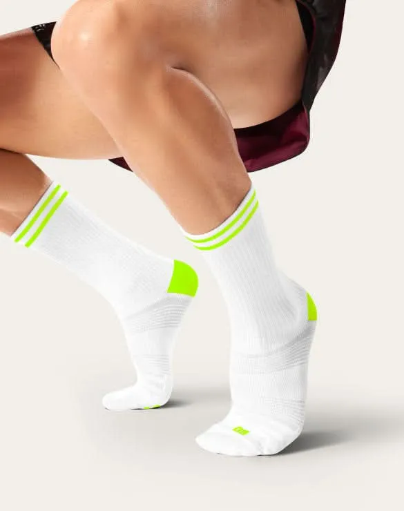 แพ็ก 2 คู่ SMELLBLOCK™ Sport Day, Crew - White Neon
