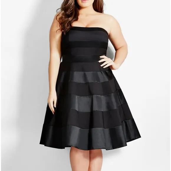 🐢 City Chic Dress Miss Shady Strapless Party Dress Size 2/16