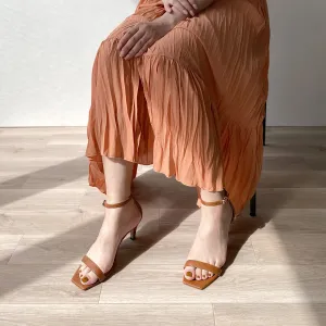 15% OFF: Simple Strap Sandals (735) C Brown