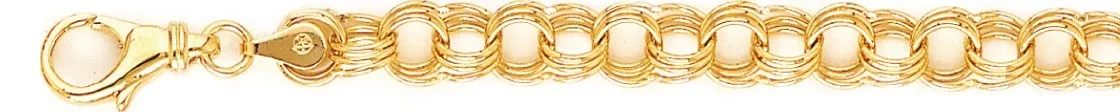 7.2mm Triple Charm Link Bracelet