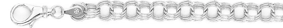 7.2mm Triple Charm Link Bracelet