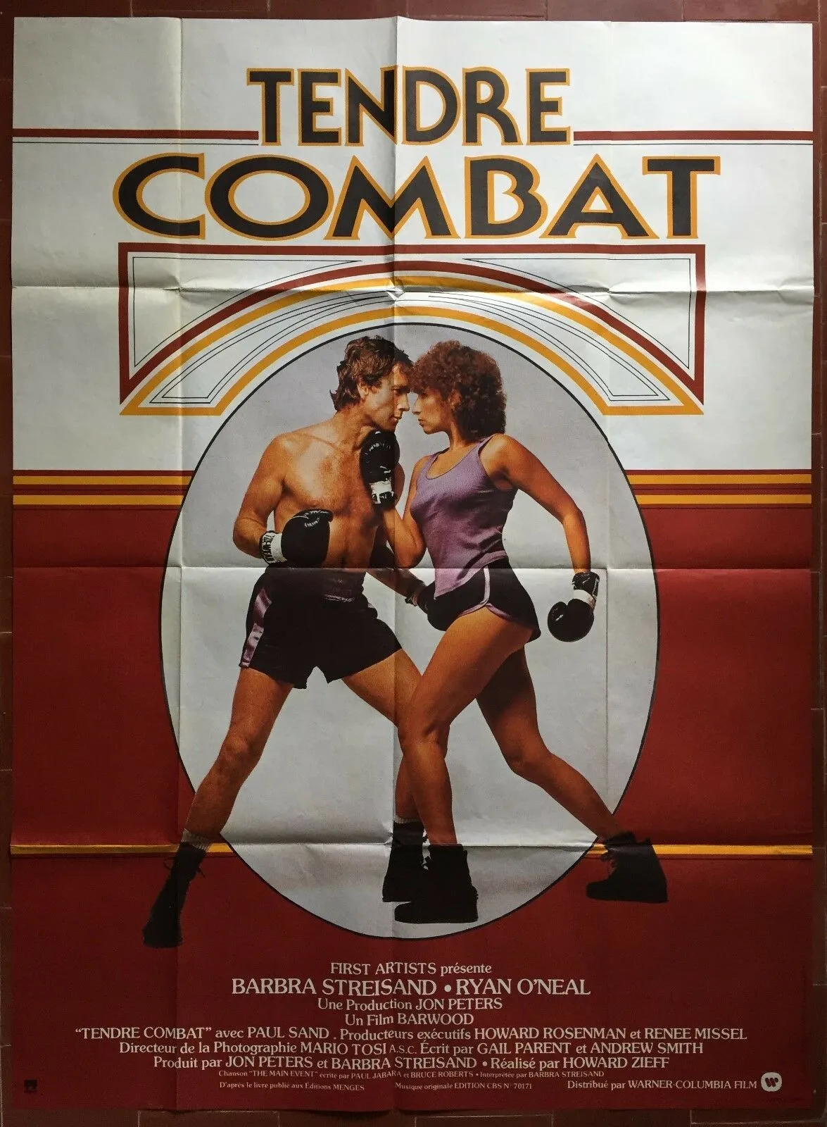 Affiche TENDRE COMBAT Main Event BABRA STREISAND Ryan O'Neal BOXE 120x160cm *