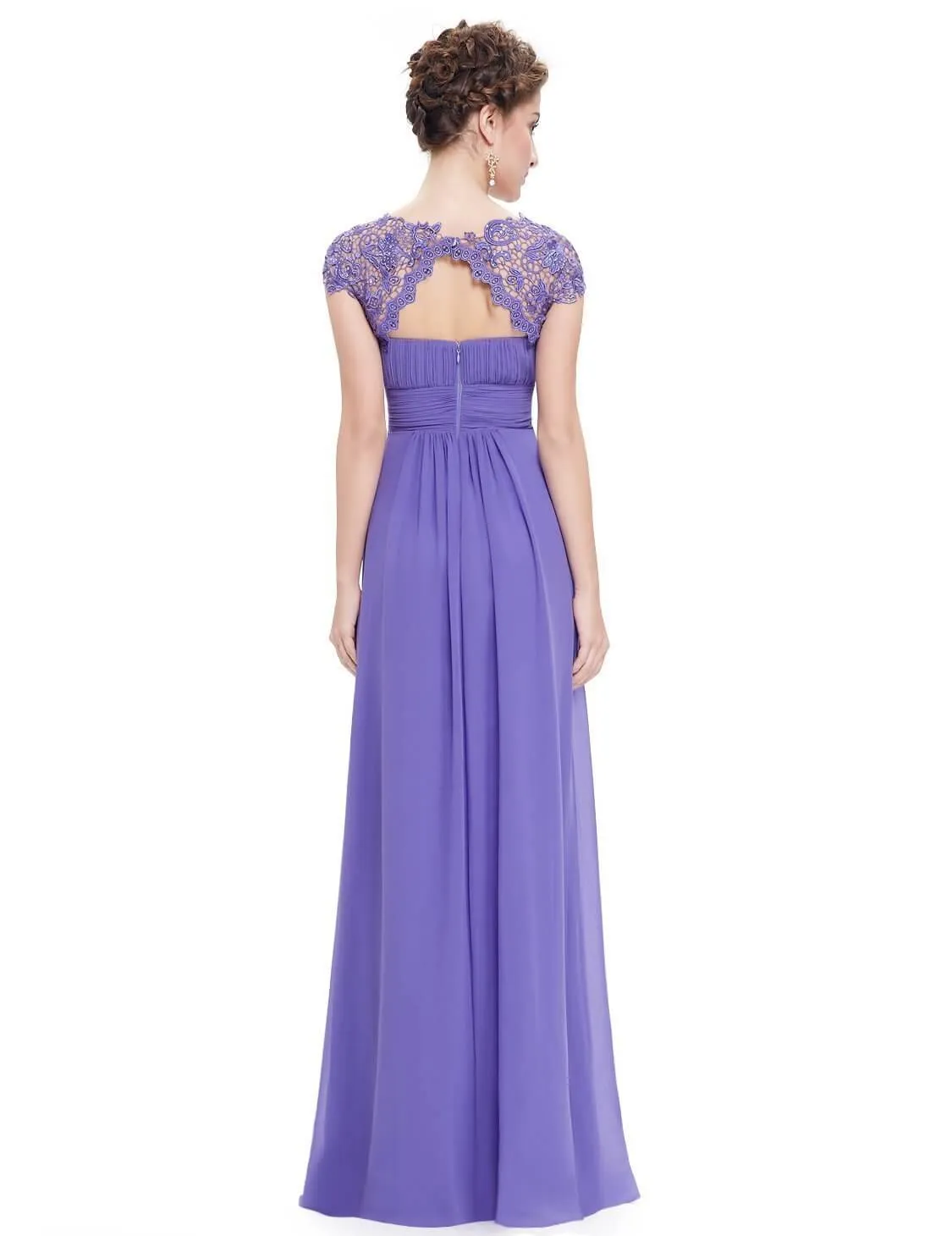 Allanah lace and chiffon bridesmaid dress in Lavender Express NZ wide