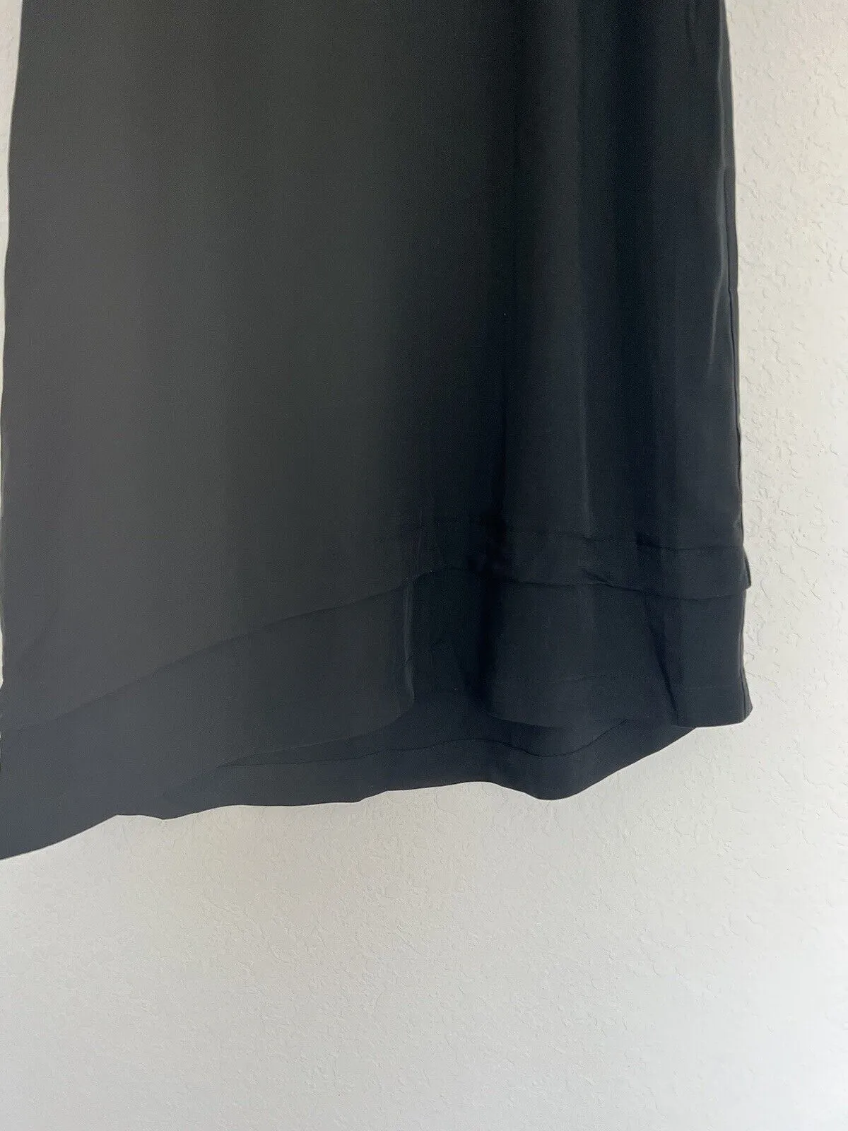 ALTERNATIVE NWT Classic Black Shift Dress Sz M Asymmetric Double Hem Sleeveless