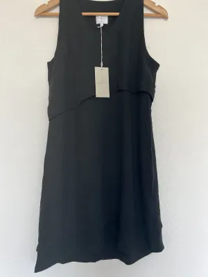 ALTERNATIVE NWT Classic Black Shift Dress Sz M Asymmetric Double Hem Sleeveless