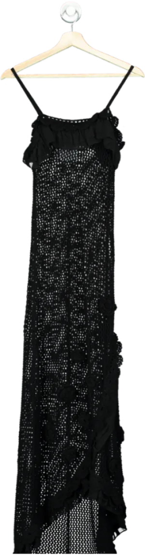 ASOS Black Crochet Maxi Dress XS
