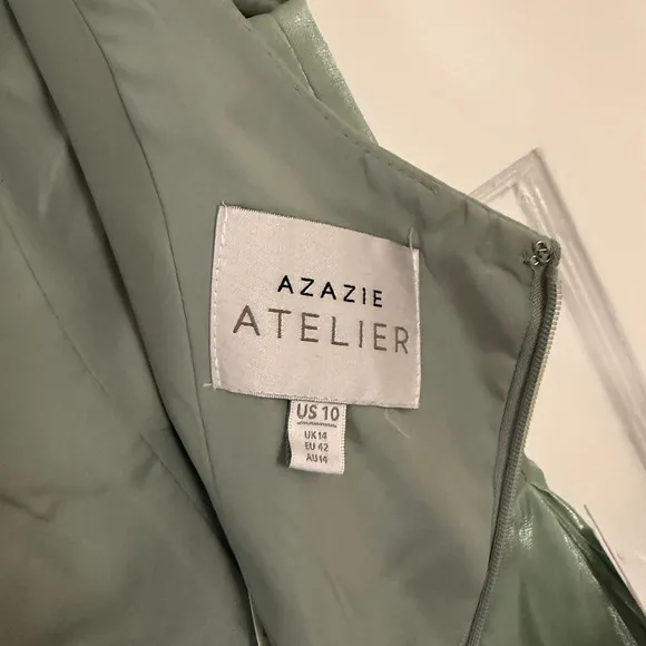 Azazie Atelier Stephanie Sage midi dress