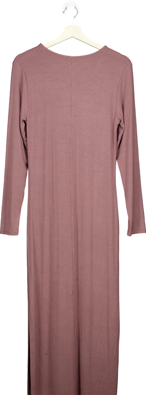 Bordeaux Mauve Ribbed Long Sleeve Dress M