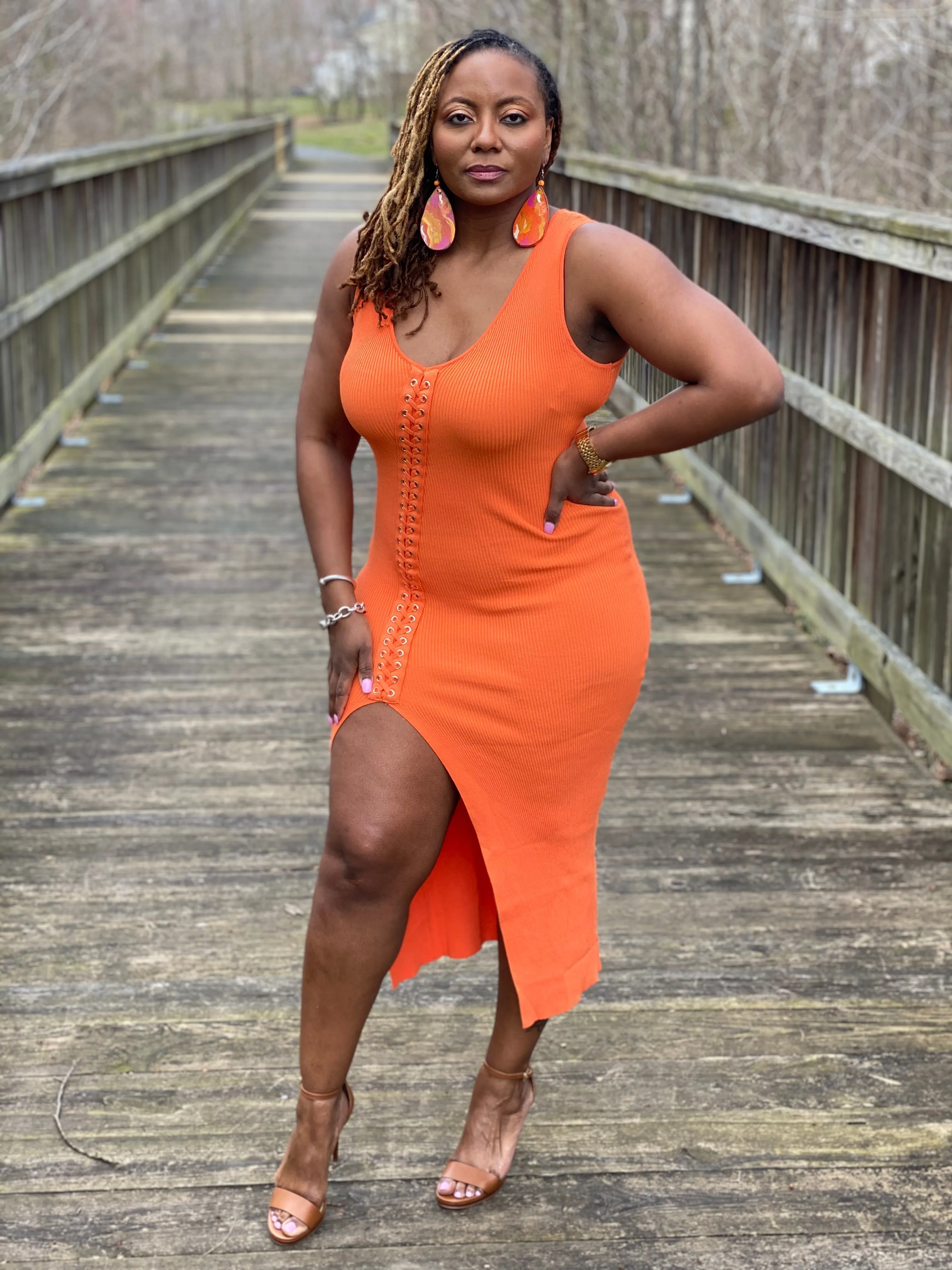 Braided Corset Midi Dress