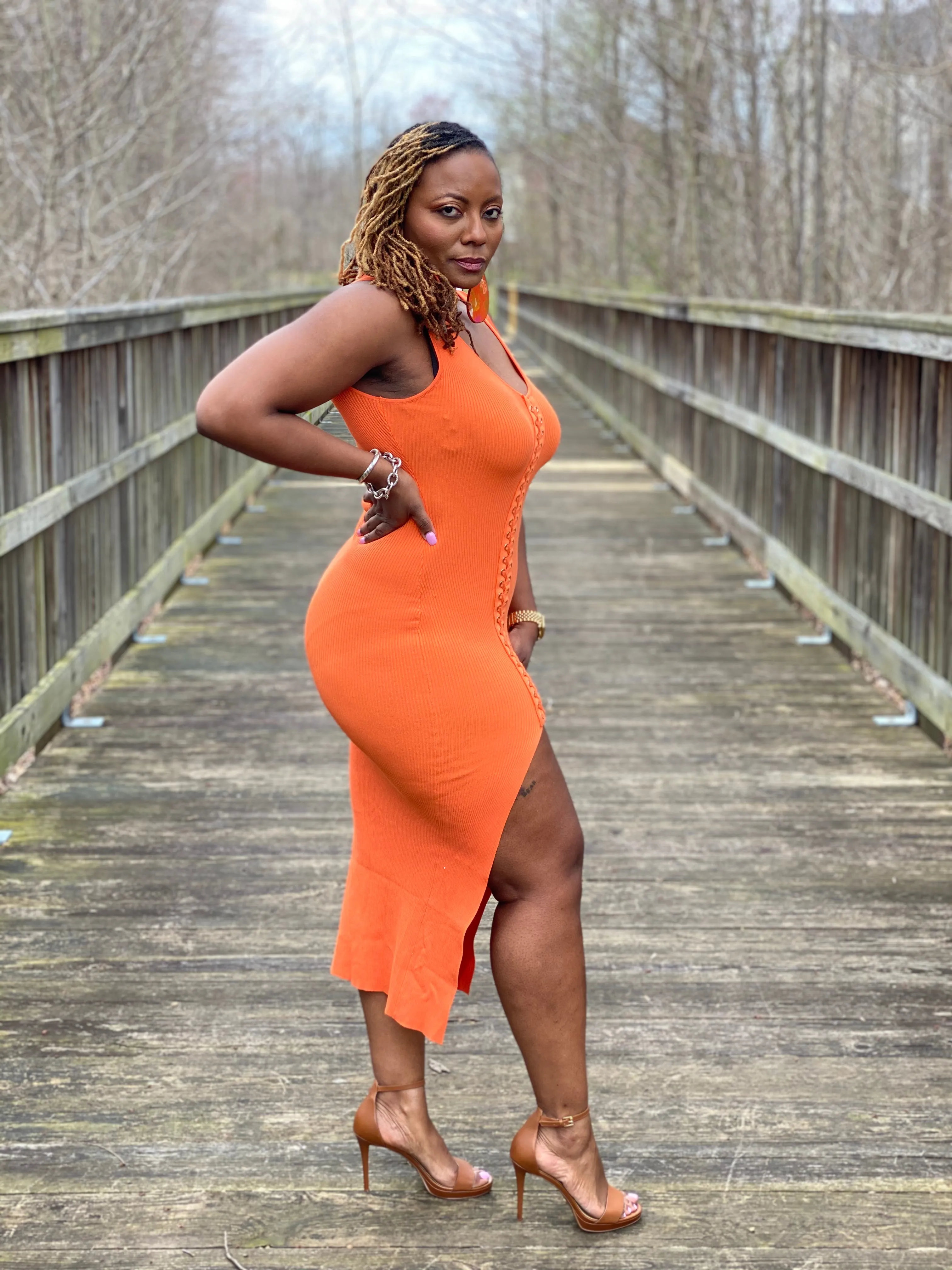 Braided Corset Midi Dress