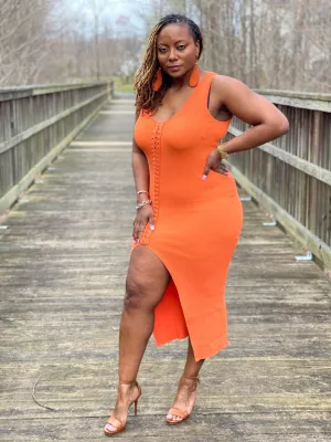 Braided Corset Midi Dress