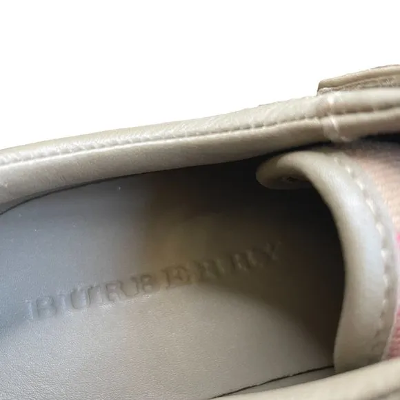 Burberry Gender Neutral Children's Brown Plaid Velcro Sneakers Size 29