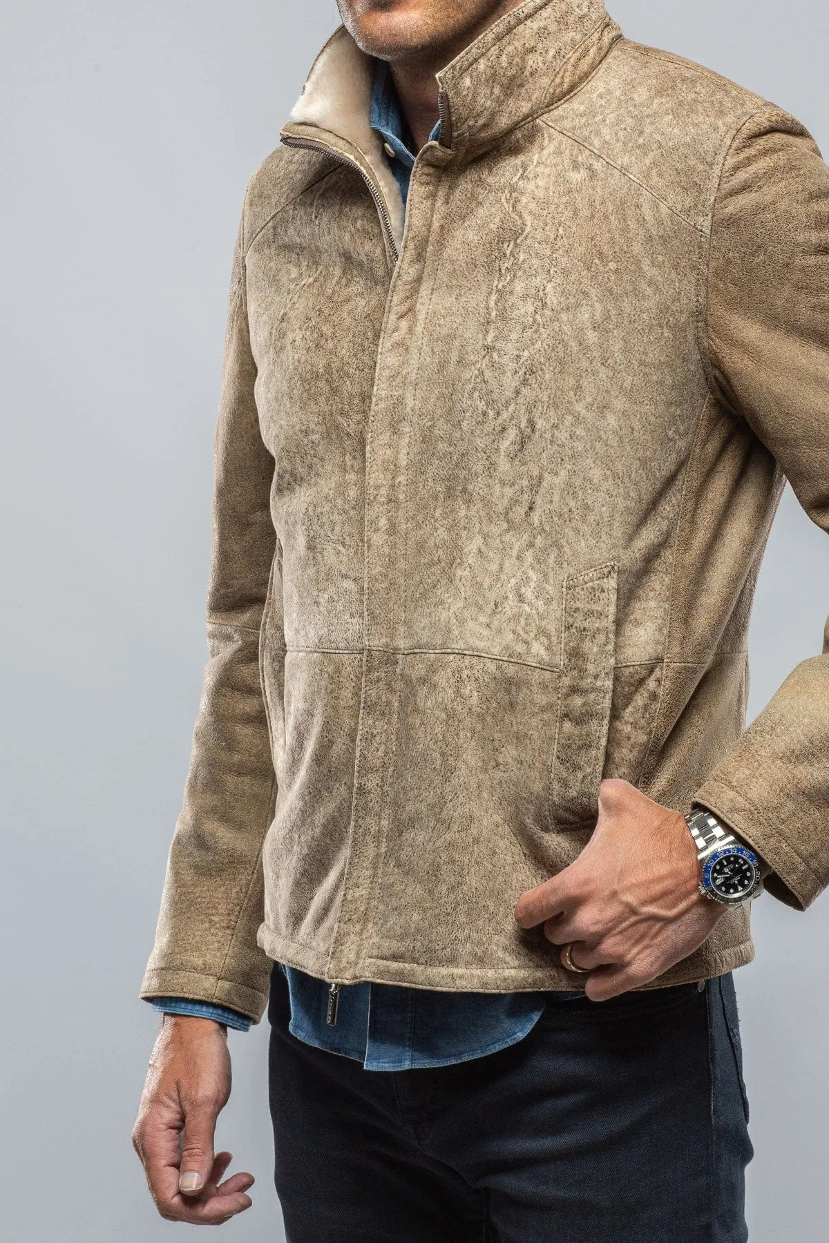 Canby Shearling Hybrid Coat In Faun