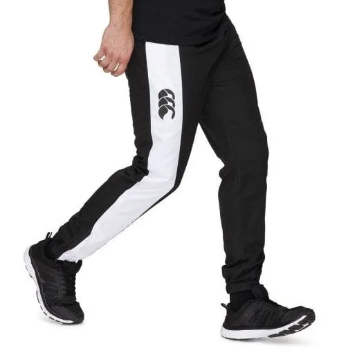 Canterbury Mens Taper Leg Striped Cuff Trackpant - Navy and Black