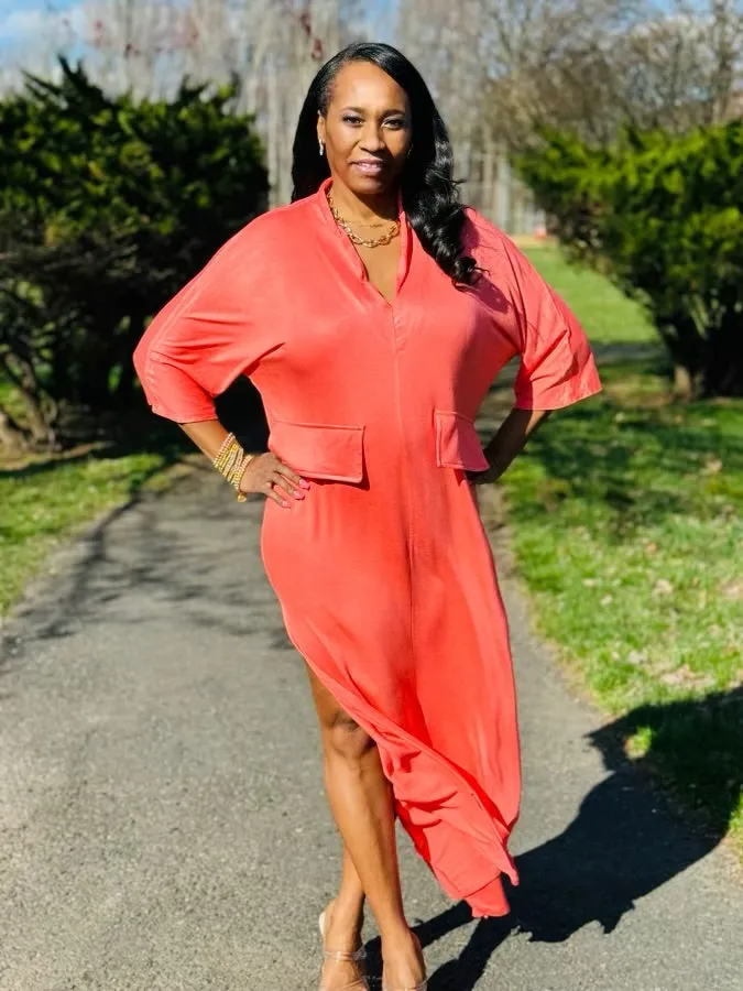 Chic Girl Coral Dress