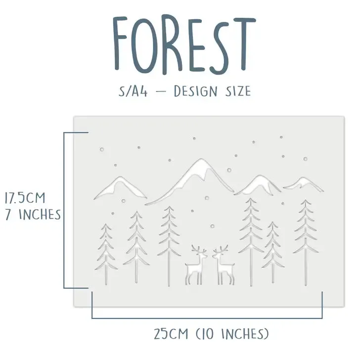 Christmas Forest Window Snow Spray Stencil