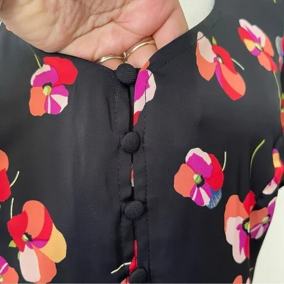 City Chic Black Floral Midi Dress waist belt plus size 18 NWOT