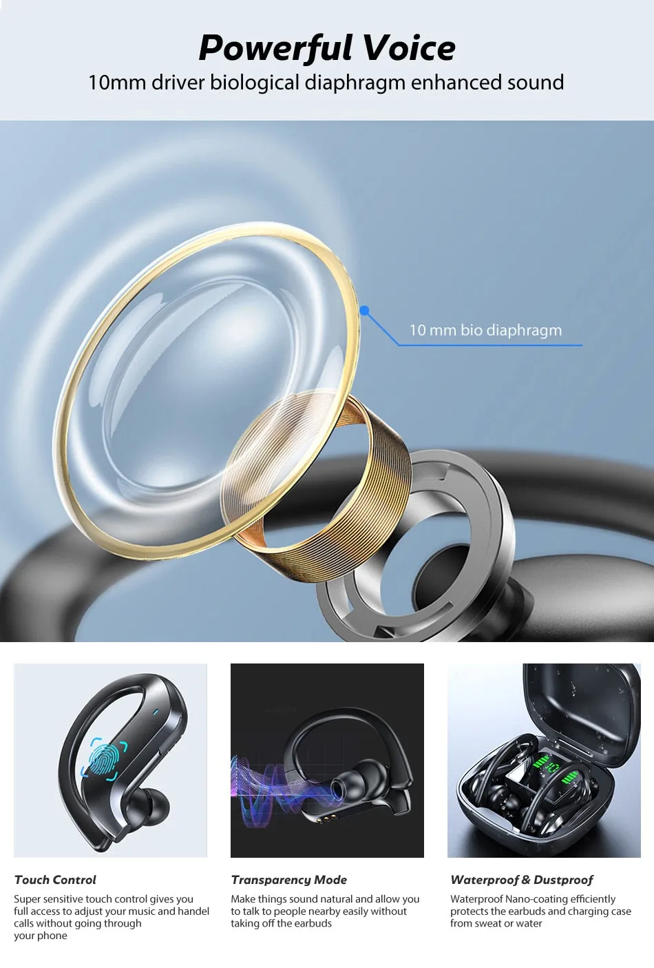 DBS Sportoortjes | Draadloze oordoppen sport | Bluetooth sport oortjes