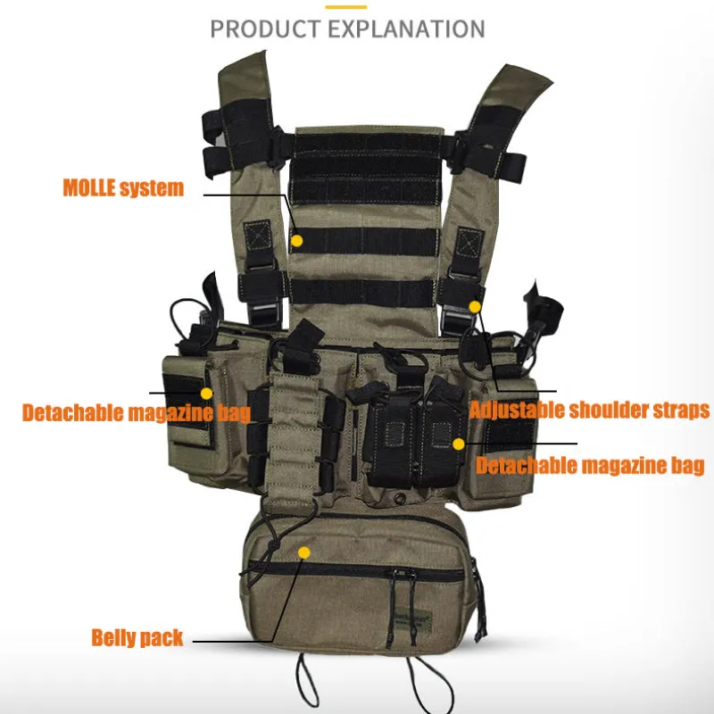 Detachable Accessory Bag Army Fan Supplies Lightweight Wargame Outdoor Vest