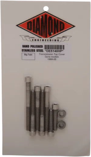 Diamond Engineering DE5140HP Transmission Top Cover OEM-Style Polished Stainless Engine Bolt Kit