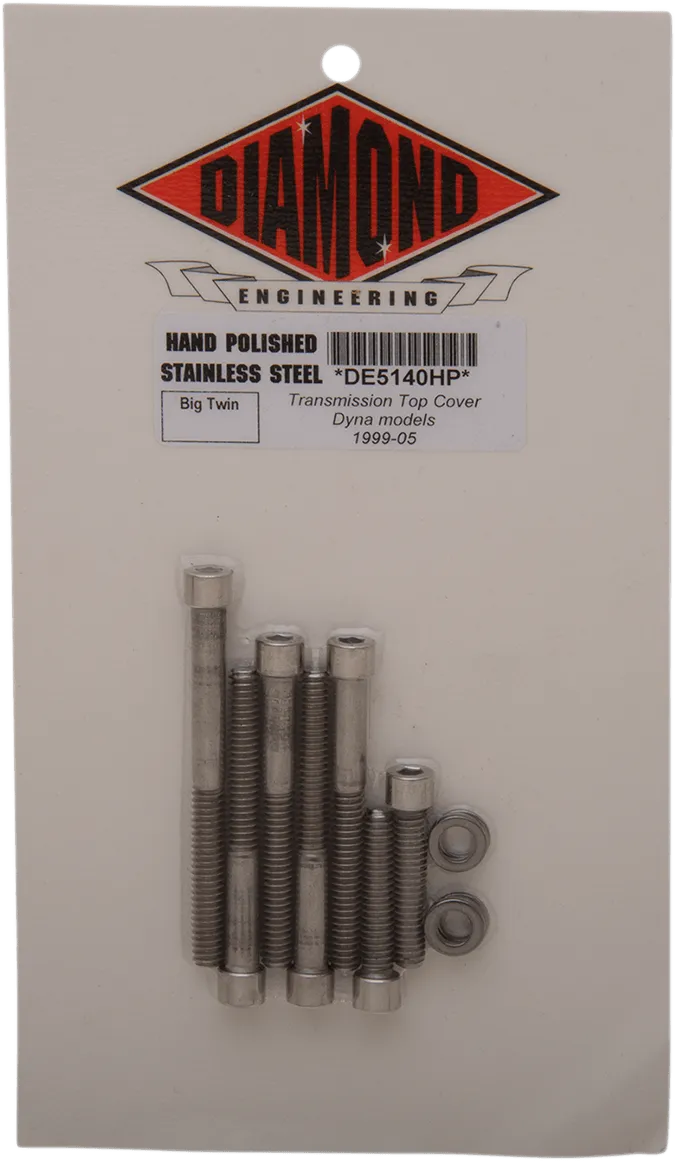 Diamond Engineering DE5140HP Transmission Top Cover OEM-Style Polished Stainless Engine Bolt Kit