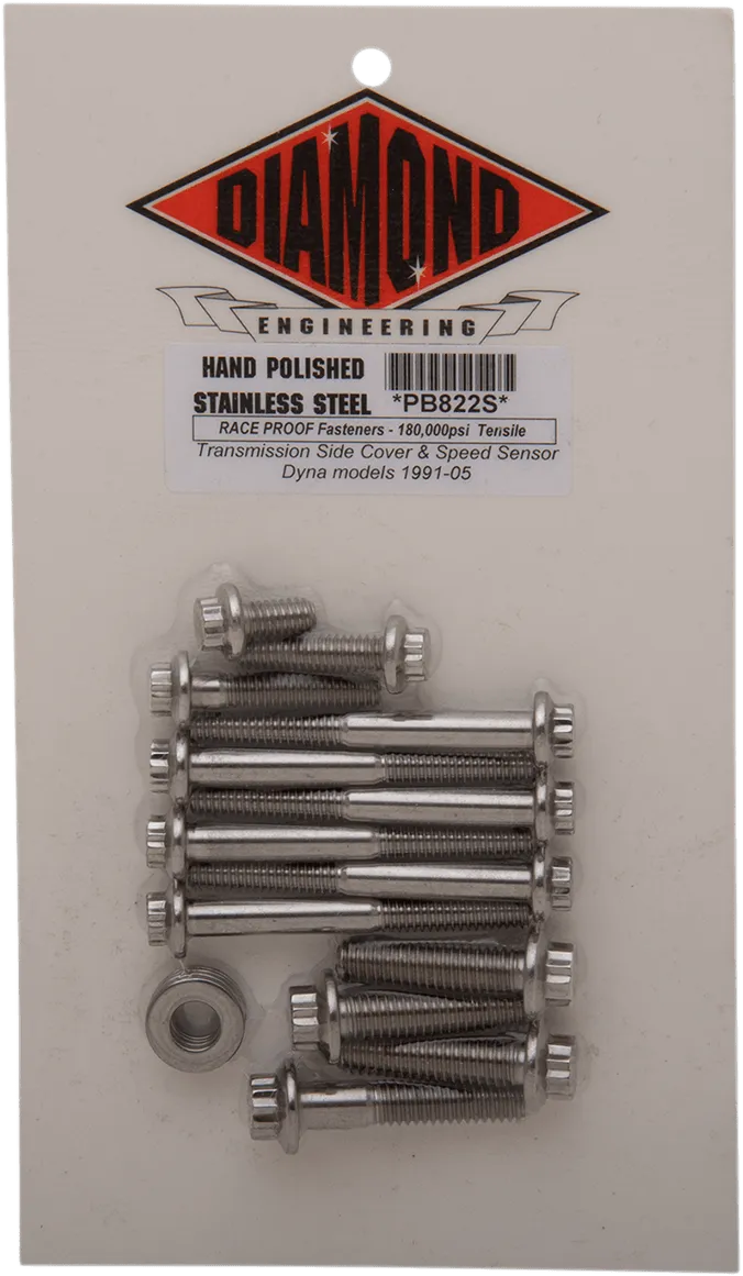 Diamond Engineering PB822S Transmission Side Cover 12-Point Polished Stainless Engine Bolt Kit