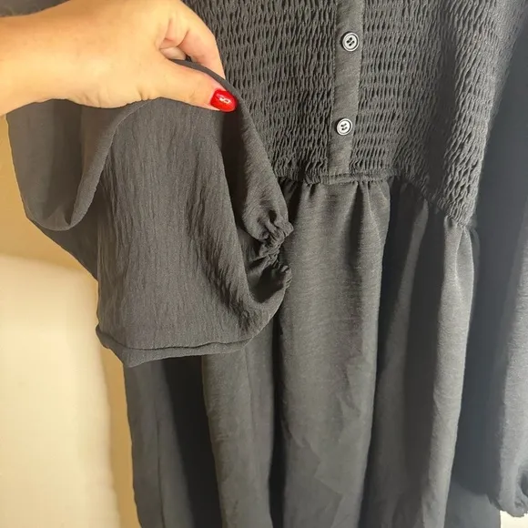 Dokotoo Casual Dress Smocked Crewneck L