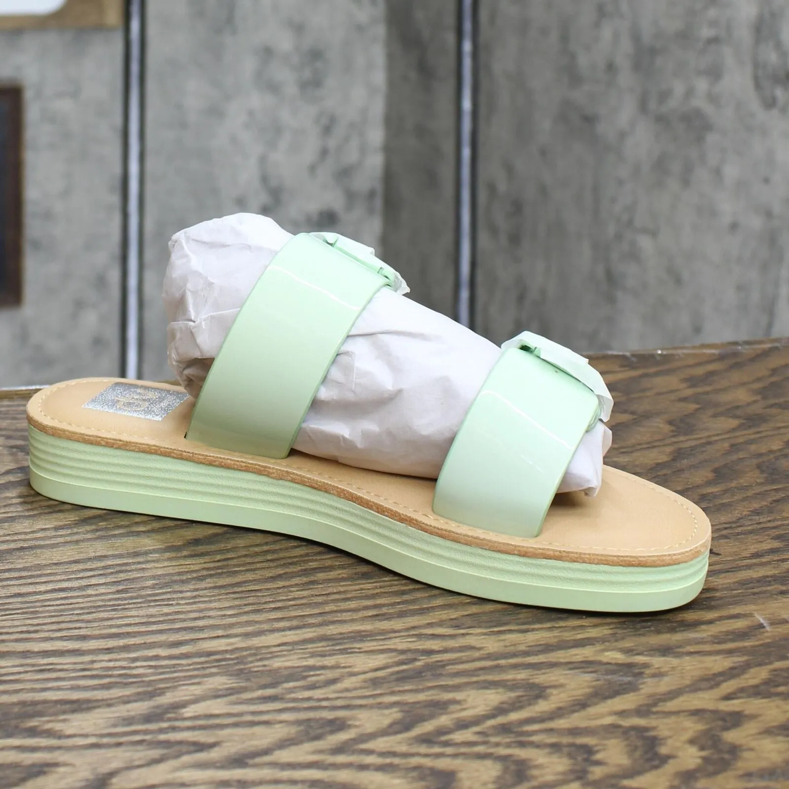 DV by Dolce Vita Womens Heather Slip On Buckle Straps Slide Sandal