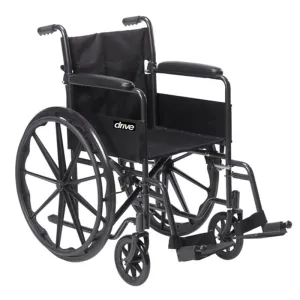 EA/1 Silver Sport 1 Wheelchair with Full Arms and Swing away Removable Footrest