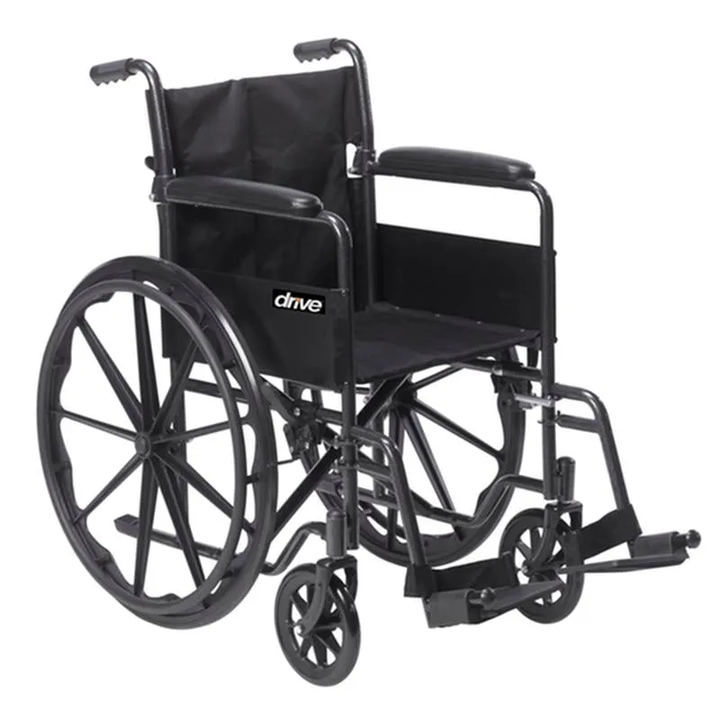 EA/1 Silver Sport 1 Wheelchair with Full Arms and Swing away Removable Footrest