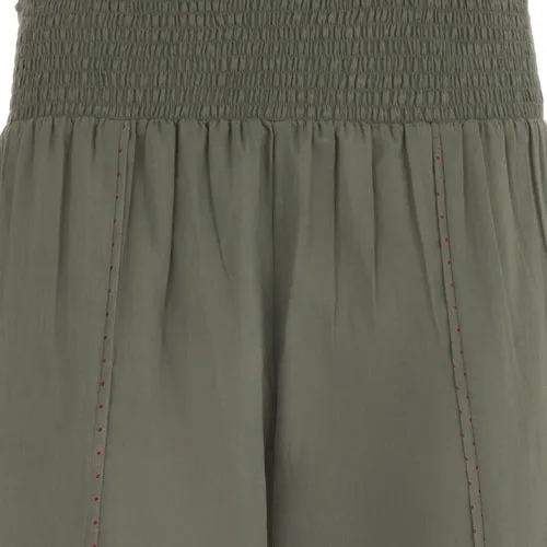 Elegant summer pant in pure cotton in solid color