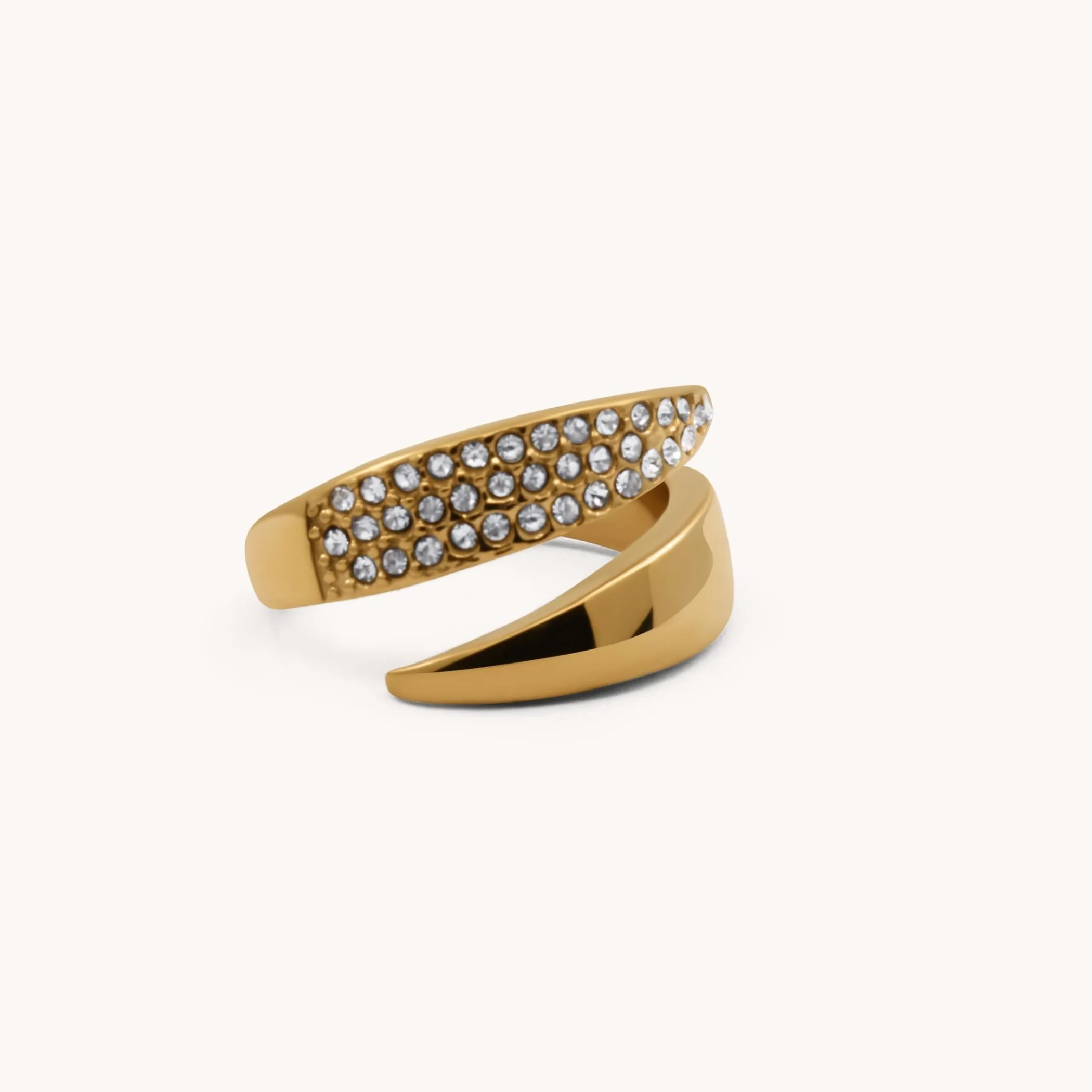 Elisie Crystal Wrap Ring, Gold