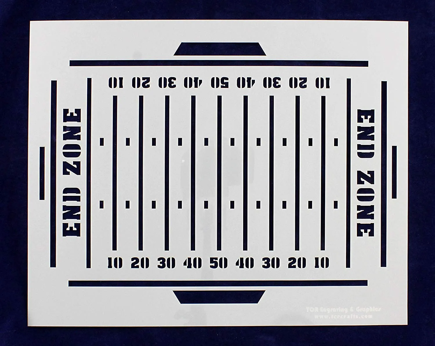 Football Field Stencil- 12" x 15" -14 Mil Painting /Crafts/ Templates