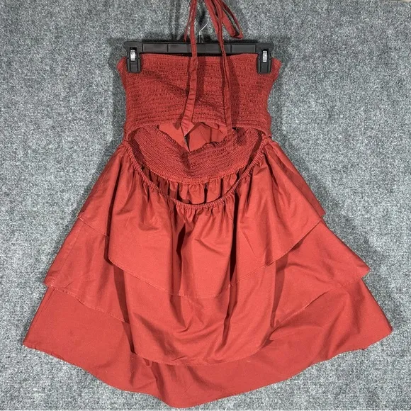 Free People burgundy Halter Midi Dress