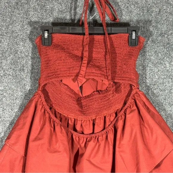 Free People burgundy Halter Midi Dress