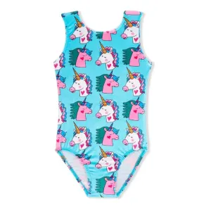 Girl Power 107 Aqua Velvet Unicorn Gymnastics Leotard
