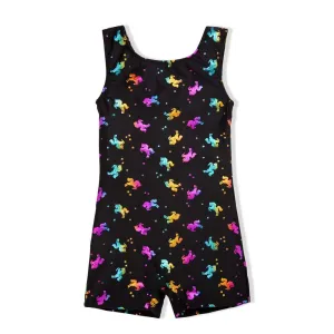 Girl Power Unicorn Hologram Gymnastics Biketard - Child