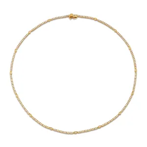 Gold & Diamond Marquise Eye Tennis Necklace