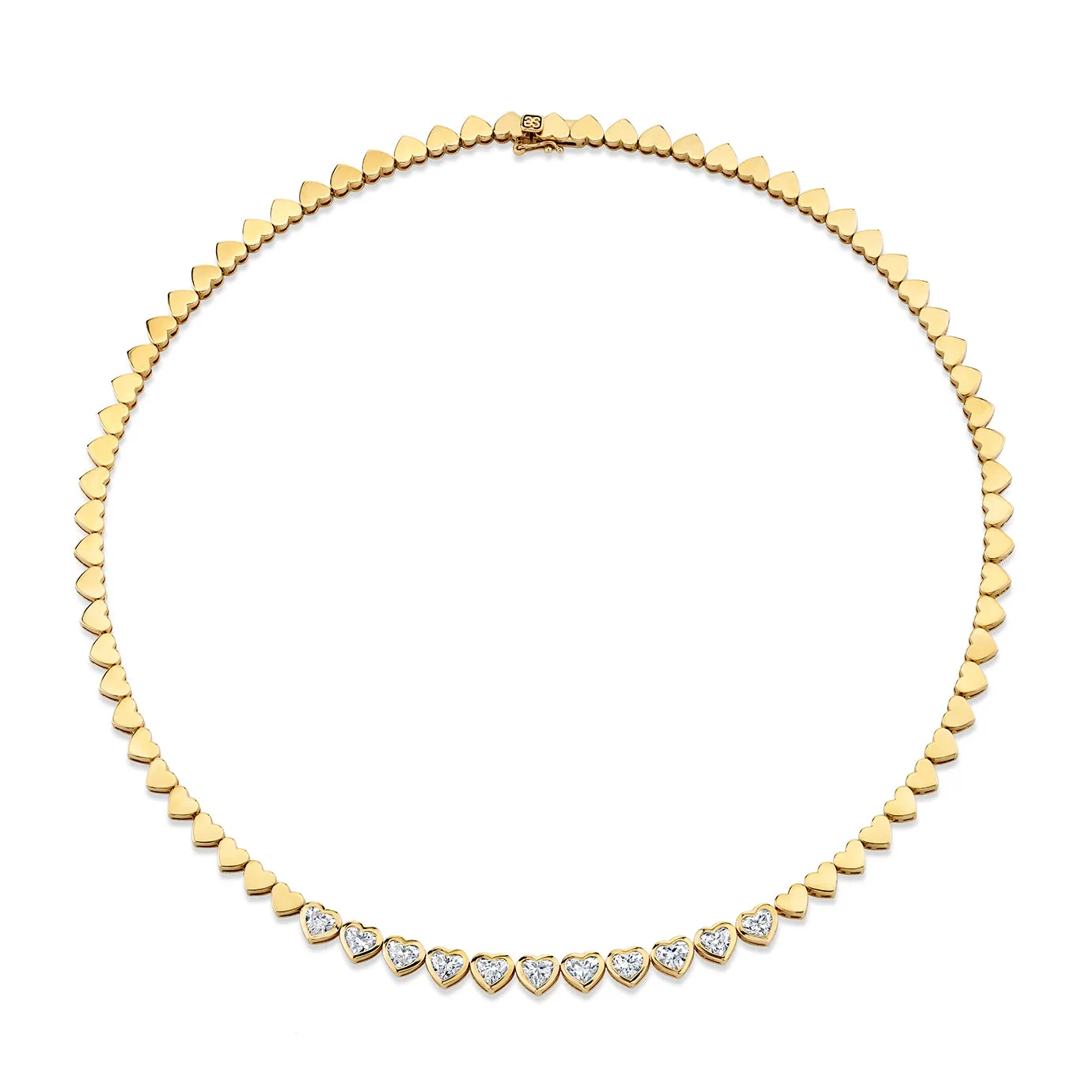 Gold & Heart Diamond Eternity Necklace