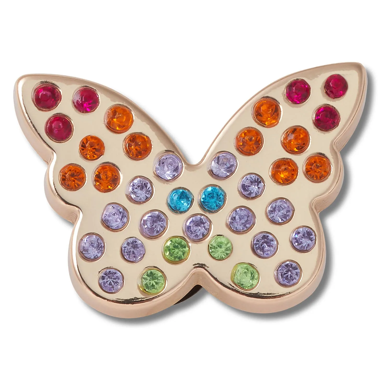 Gold Rainbow Encrusted Butterfly Jibbitz