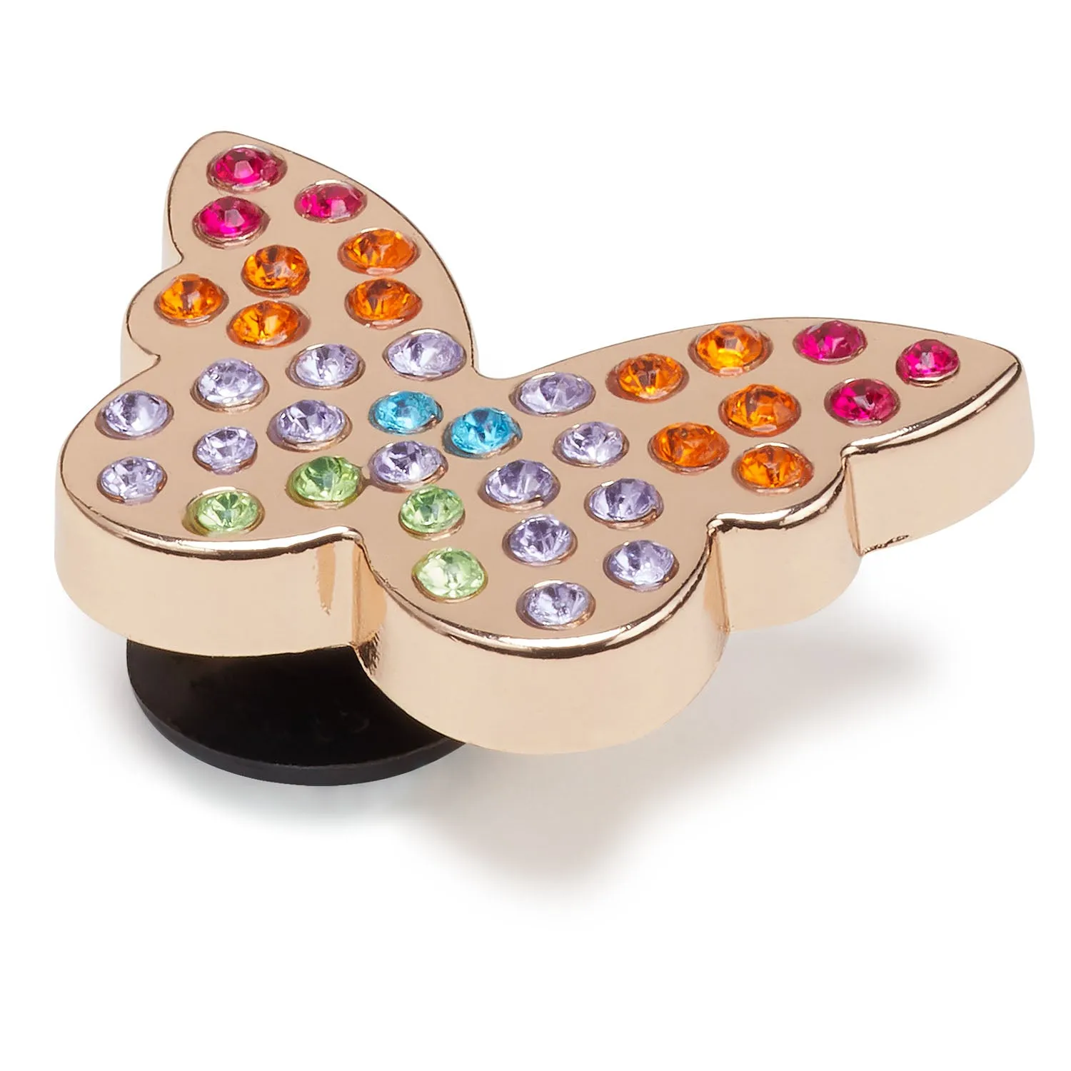 Gold Rainbow Encrusted Butterfly Jibbitz