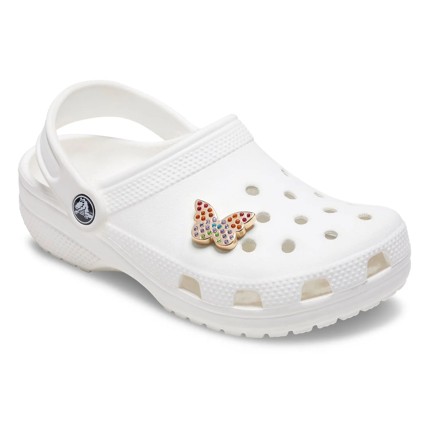 Gold Rainbow Encrusted Butterfly Jibbitz
