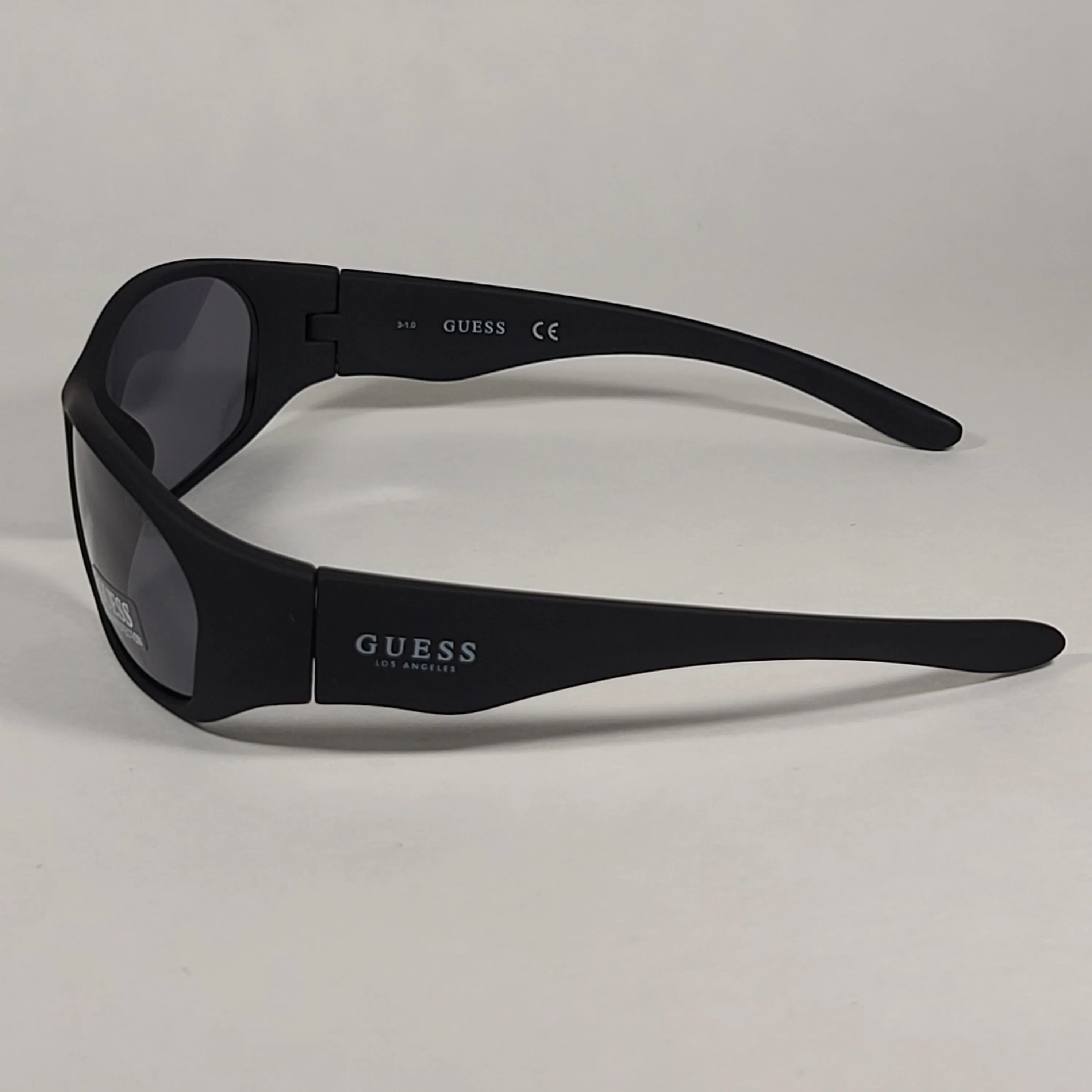 Guess Small Wrap Sunglasses Matte Black Frame Gray Lens GF4010 02A