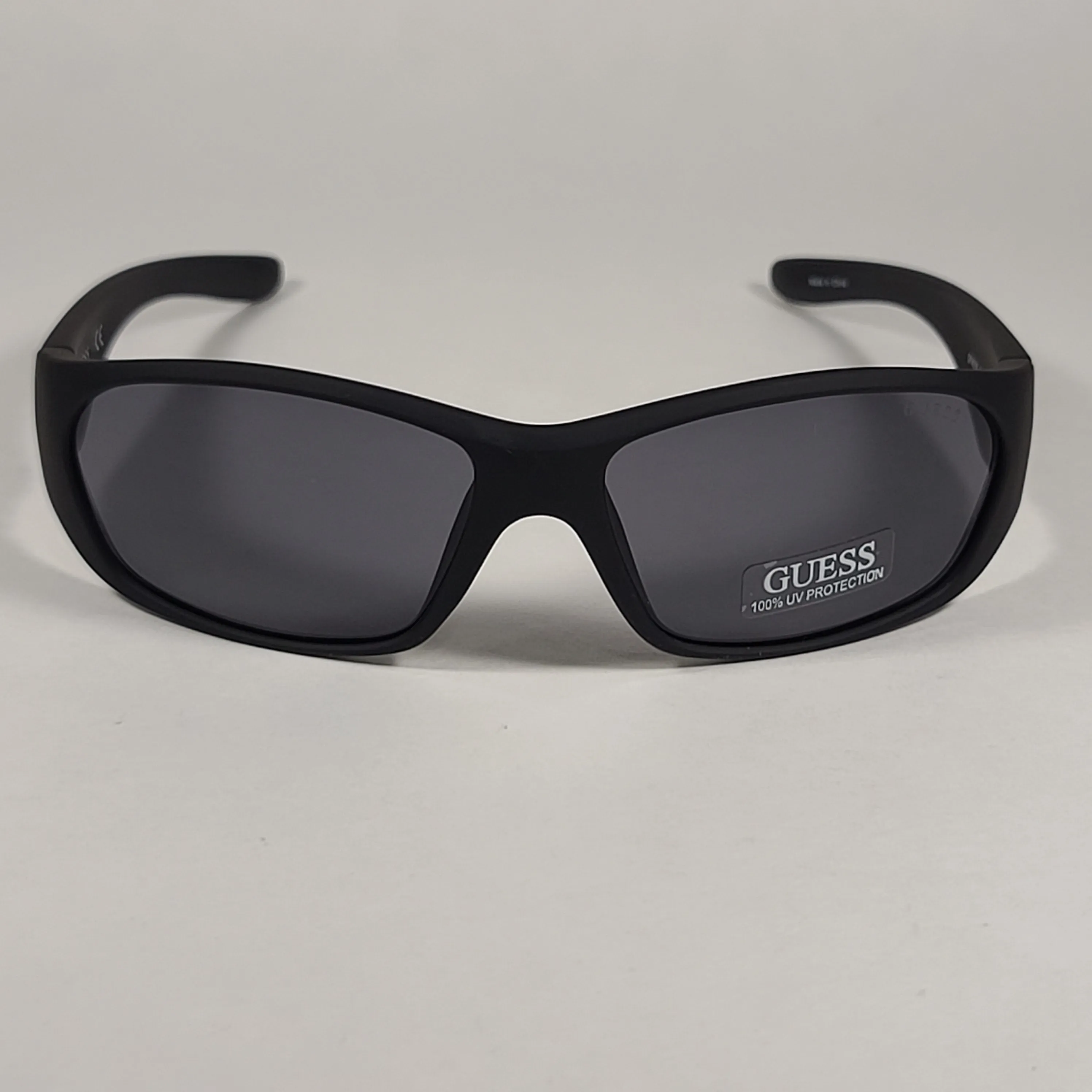 Guess Small Wrap Sunglasses Matte Black Frame Gray Lens GF4010 02A