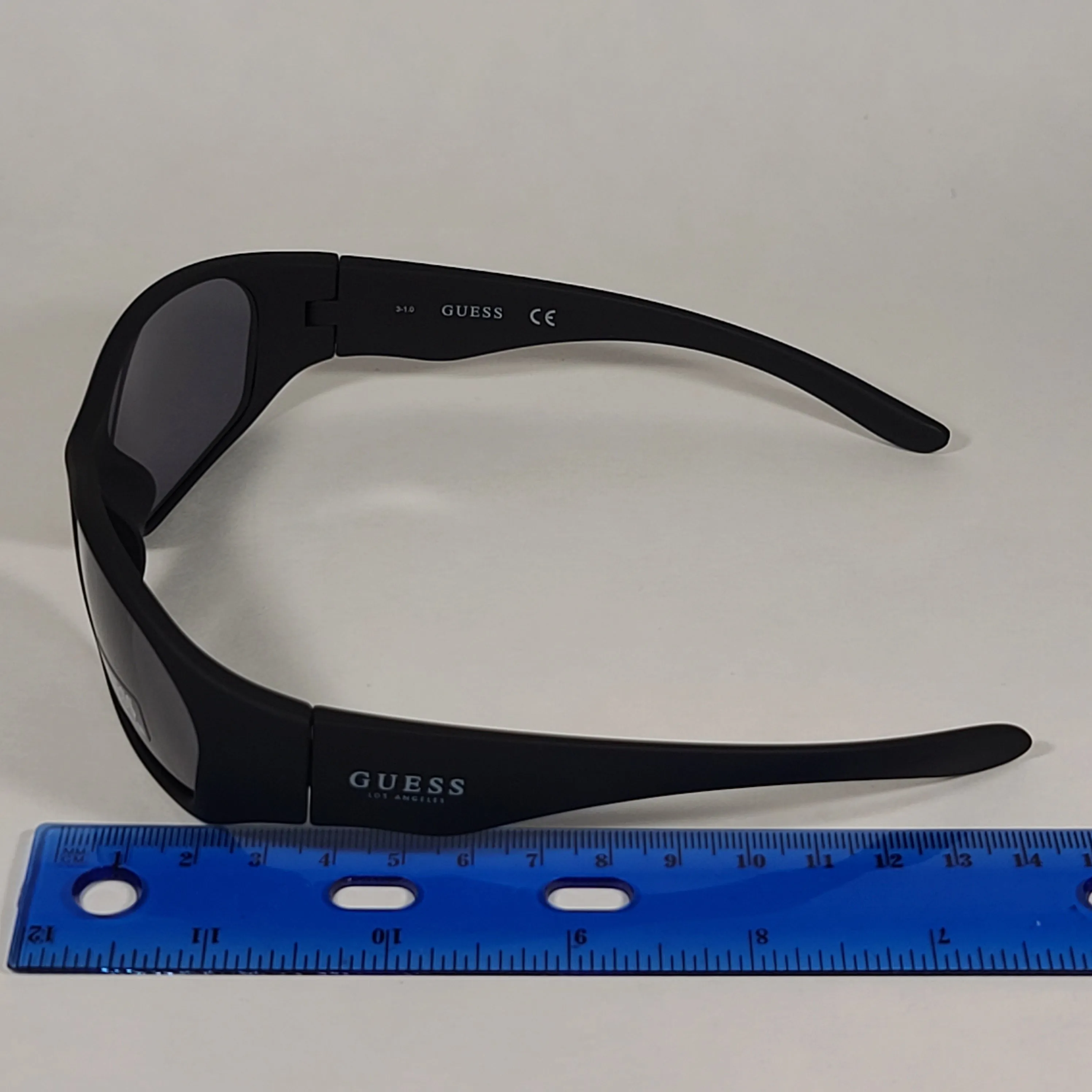 Guess Small Wrap Sunglasses Matte Black Frame Gray Lens GF4010 02A