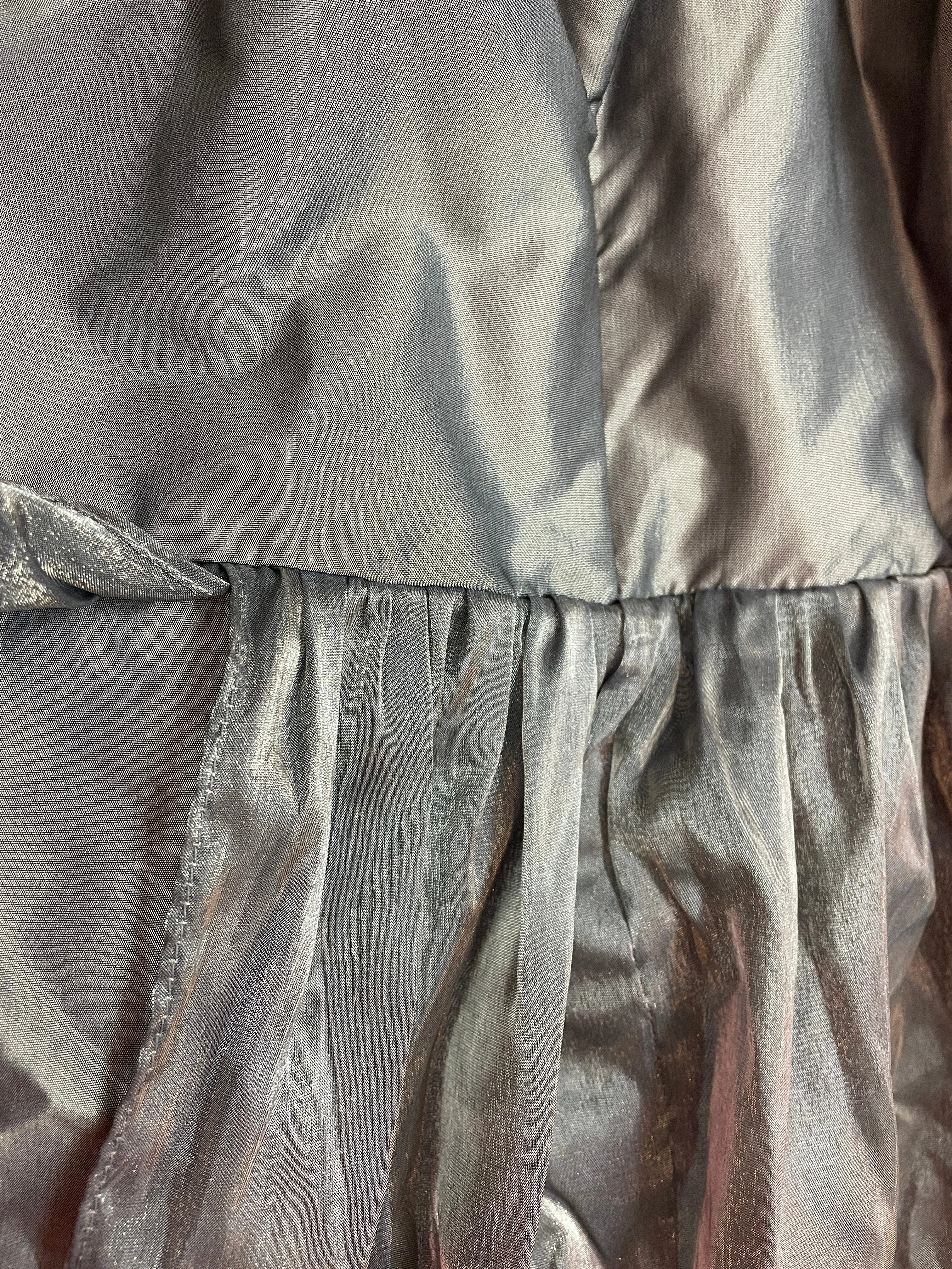 Gunmetal Chic Bustier Cocktail Dress