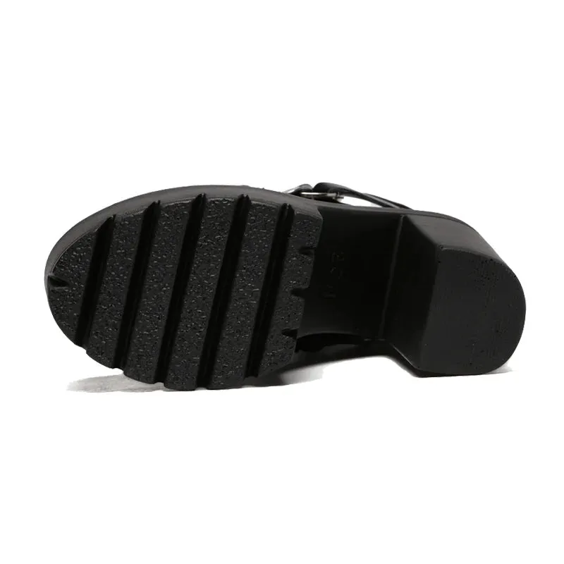 Heel Spring Autumn Lace-up Soft Leather Boots