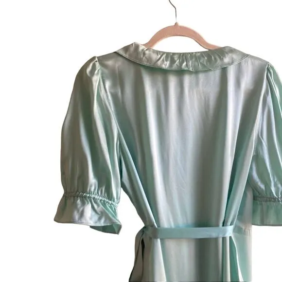 Hill House Nima silk mini Dress ruffle mint green Size M Festival Y2K Coquette