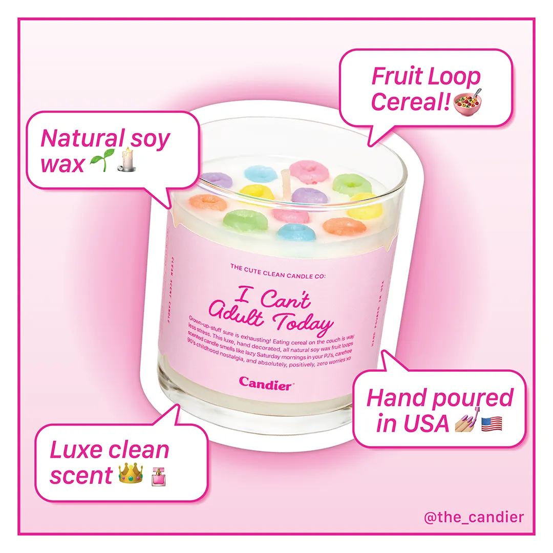 I CANT ADULT TODAY CEREAL CANDLE